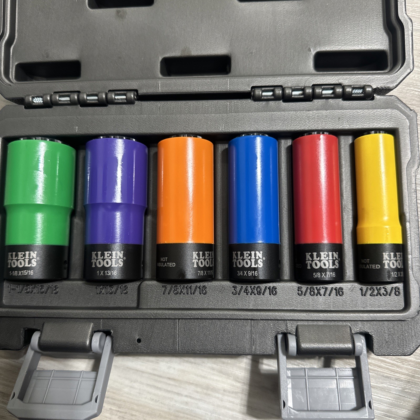 Klein Tools 66033 Coated Socket Set, 12-Point, 6-Piece