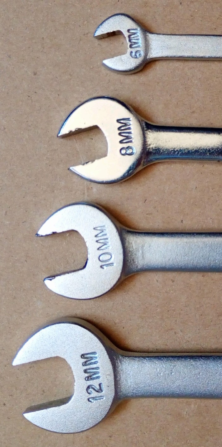 Bedford Vanadium Open Ended Spanners x 8 • Metric Sizes: 6/7mm – 10mm to 22mm