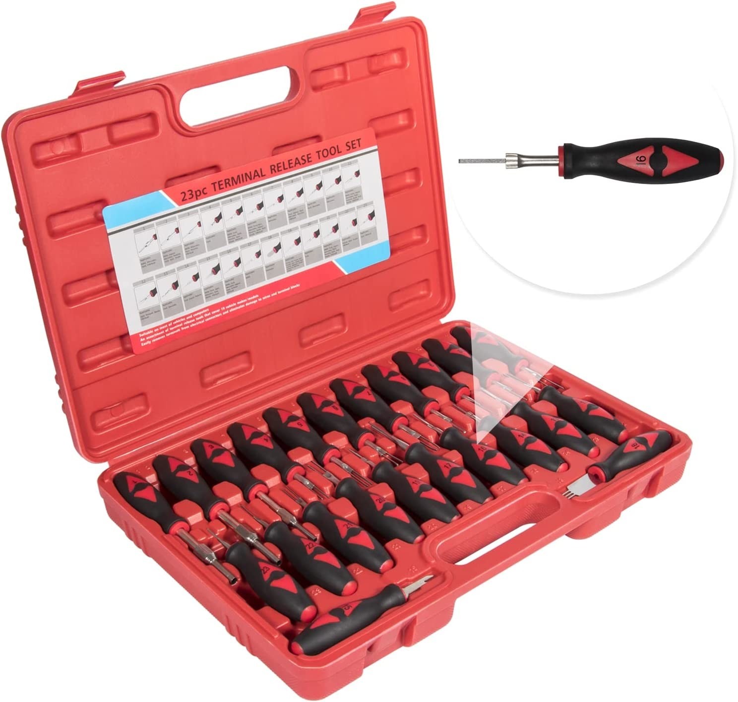 23pcs/set Universal Automotive Terminal Release Removal Remover Tool Kit + Case