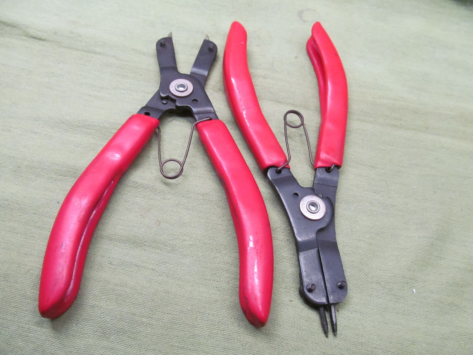 Pair of USA Made Craftsman Snap Ring Pliers – External & Internal Spring Loaded