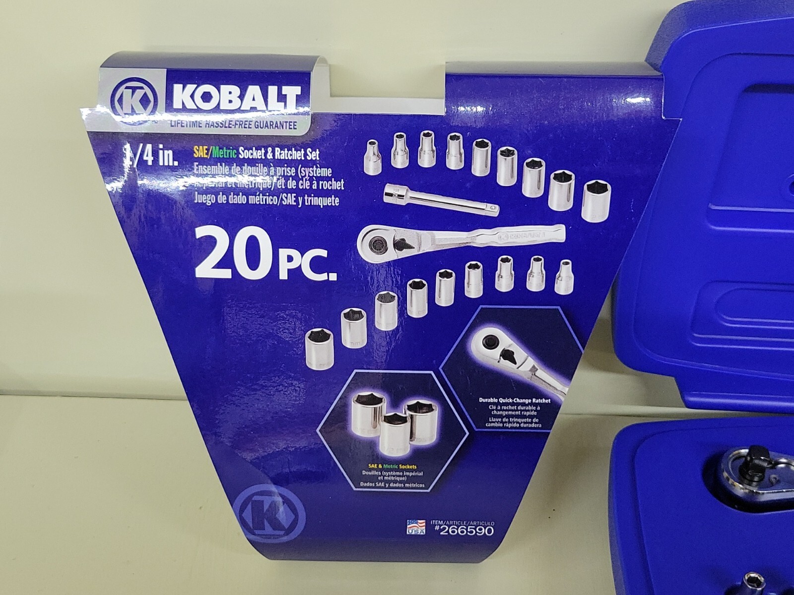 Kobalt 20 PC 1/4″ Drive Metric SAE Socket Ratchet New Old Stock 266590 USA MADE