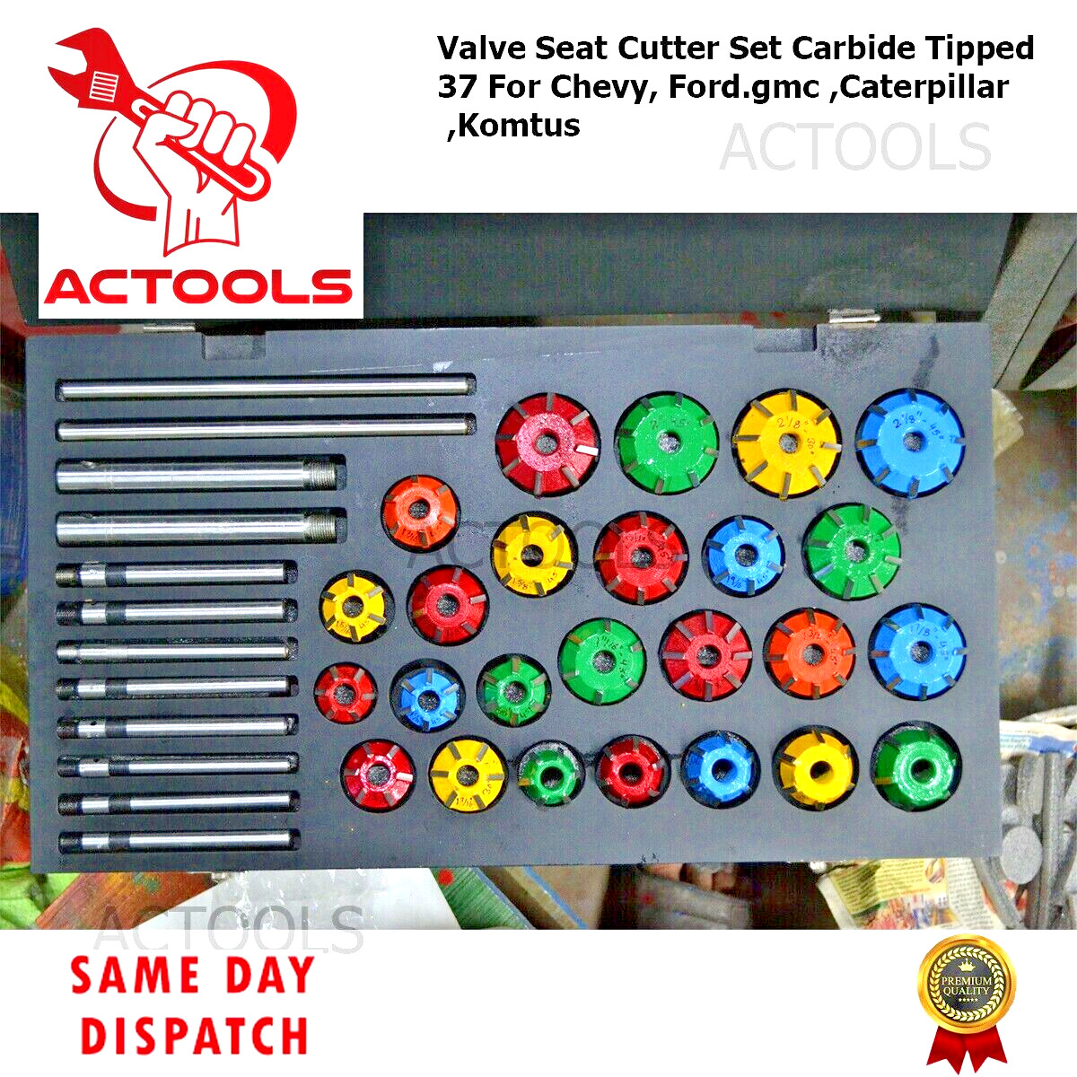 Valve Seat Cutter Set Carbide Tipped 37 For Chevy, Ford.gmc ,Caterpillar ,Komtus