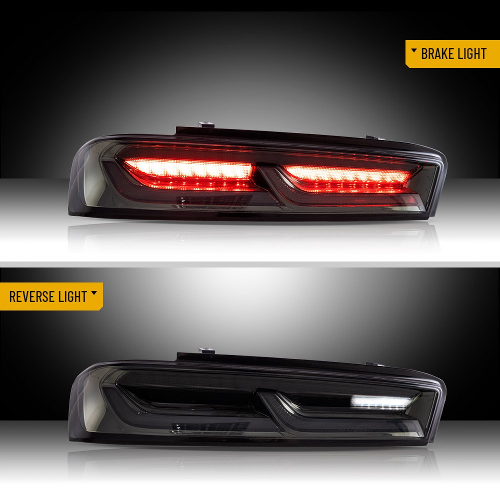 Tail Lights For Chevy Camaro 2016-2018 LED DRL Smoked Sequential Lamps One Pair