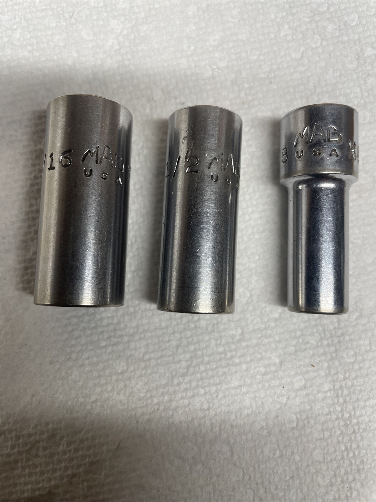 Mac Tool 3/8″ Dr 6 Pt Chrome Socket Lot of 3 XD166 1/2″ XD186 9/16″ XD 126 3/8”