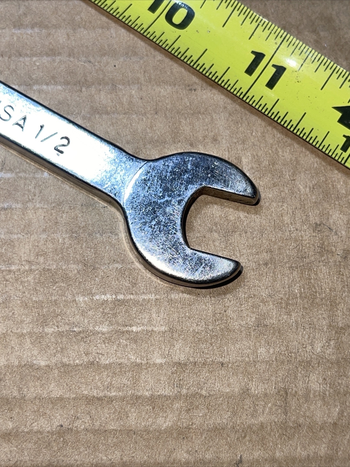 Vintage Vim USA 7123 7/16 In X 1/2 In SAE Open End Stubby Wrench Short