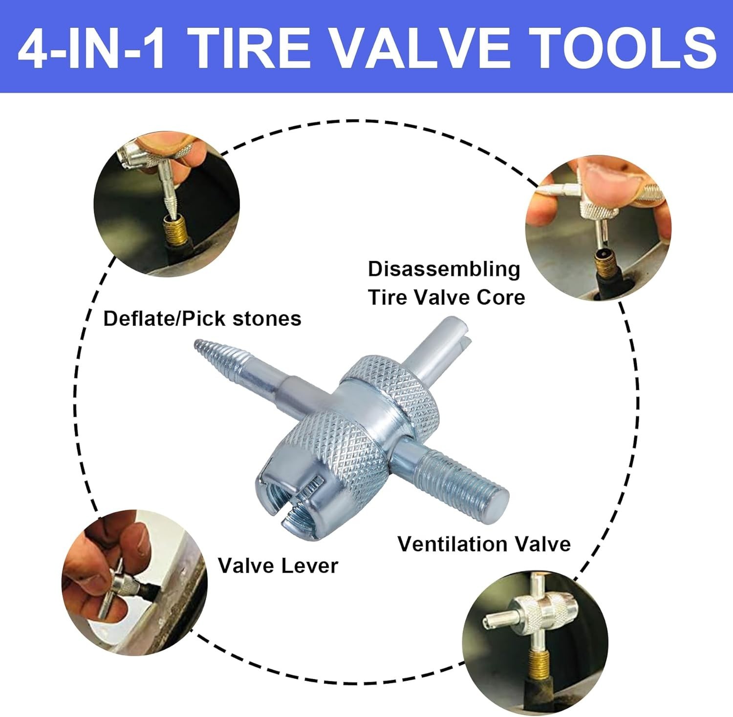 Quick Change Tire Valve Tool Kit,Tire Valve Stem Core Quickly Replacement Too…