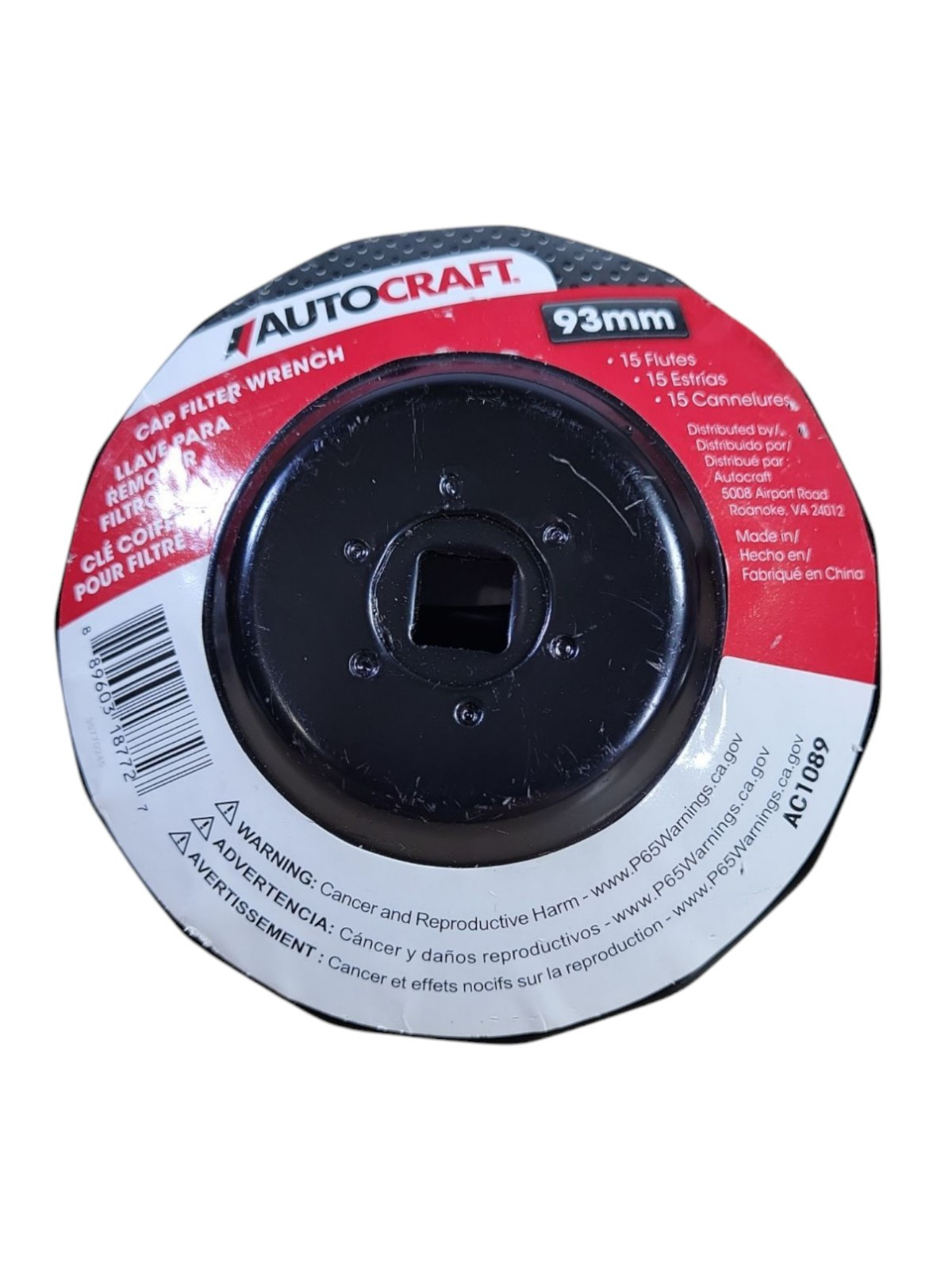 Autocraft 93mm Cap Filter Wrench AC1089