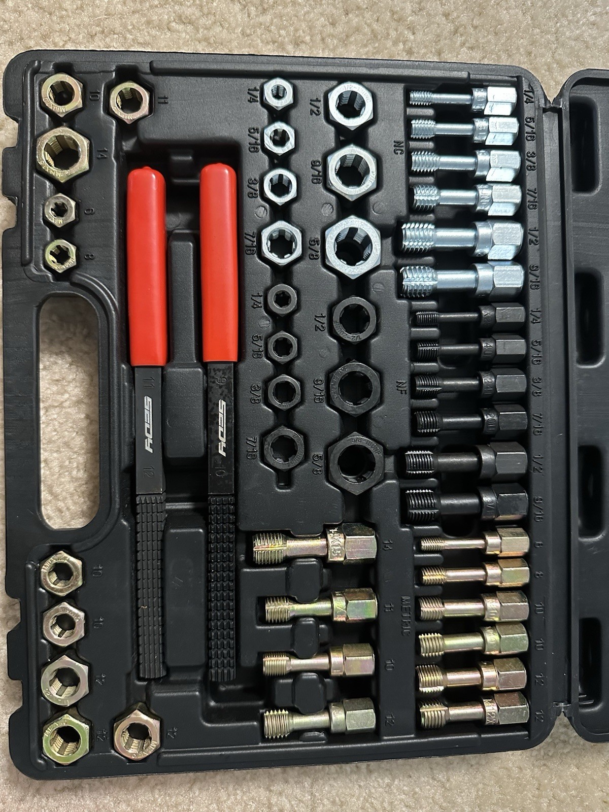 Thread Repair Thread Chaser Tool Set-49PCS Thread Cleaner Rethreading Master Kit