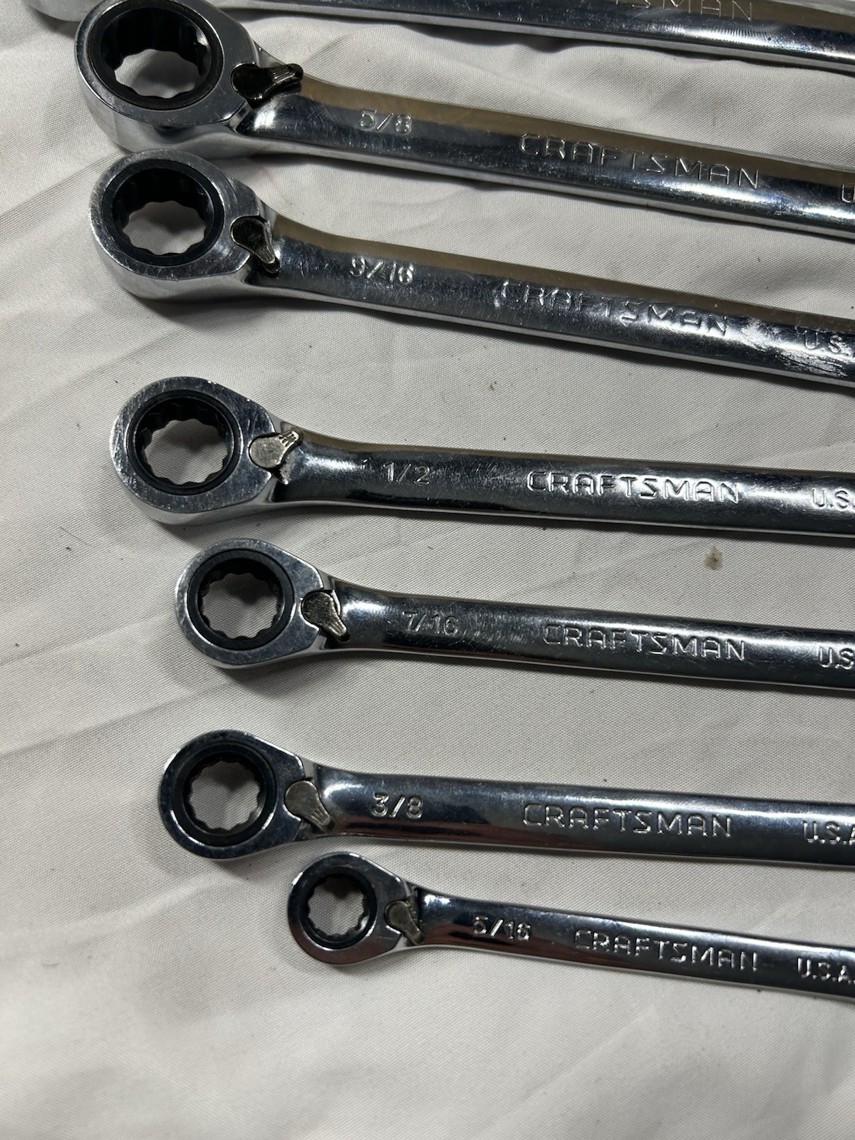 Sears Craftsman 7pc SAE Reversible Ratcheting Wrench Set 42406 GK USA 5/16 -3/4”