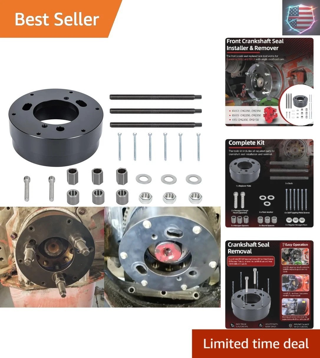 Front Crankshaft Seal & Wear Sleeve Remover Installer for Cummins X15 CM2250 …
