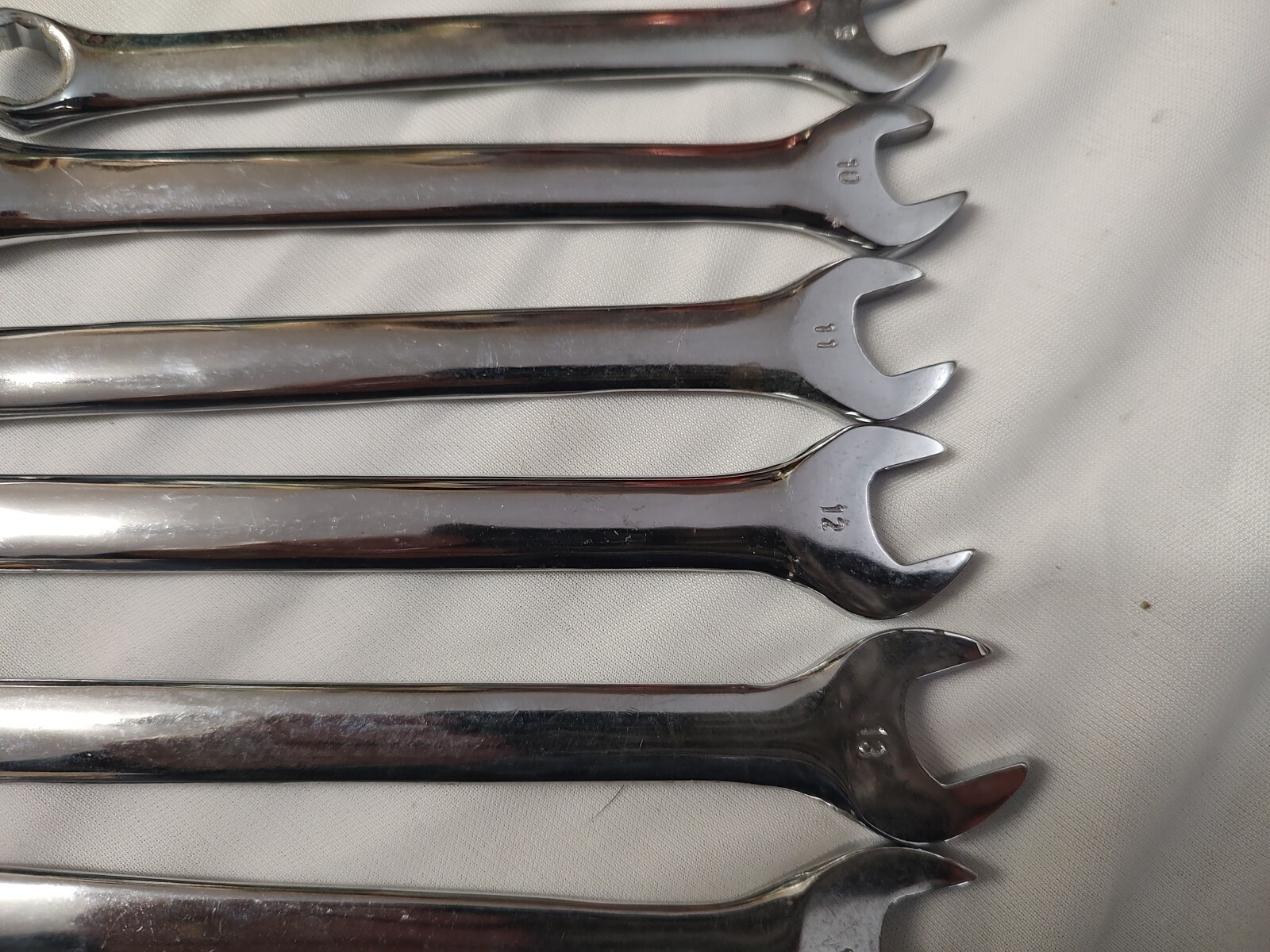 Chrome Vanadium Wrenches 10 Piece In Good Condition 19 mm 17 mm 14 mm 13 mm 12