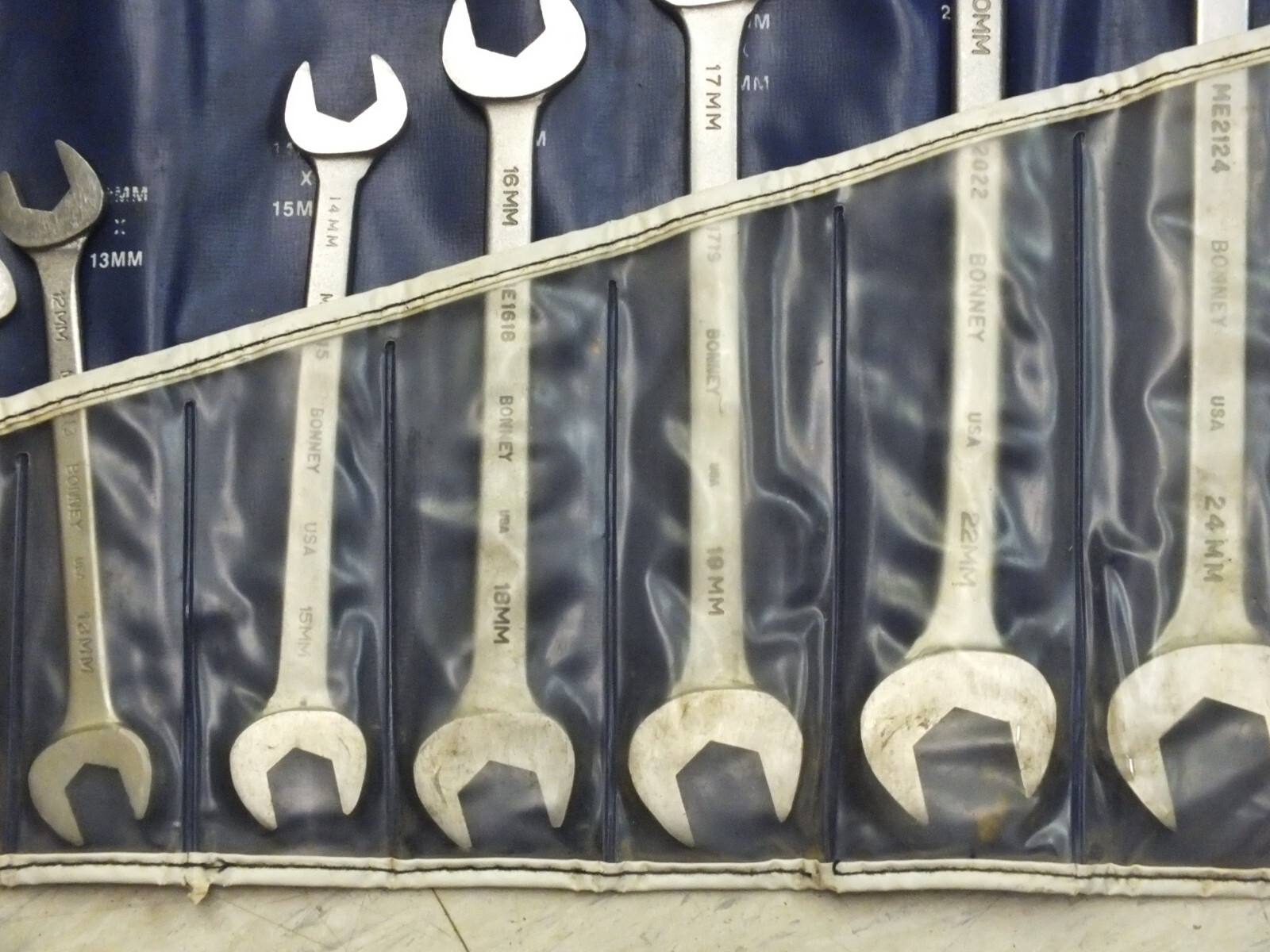 Bonney 5120-01-1148 11pc Double Open End Metric Wrench Complete Set USA Made
