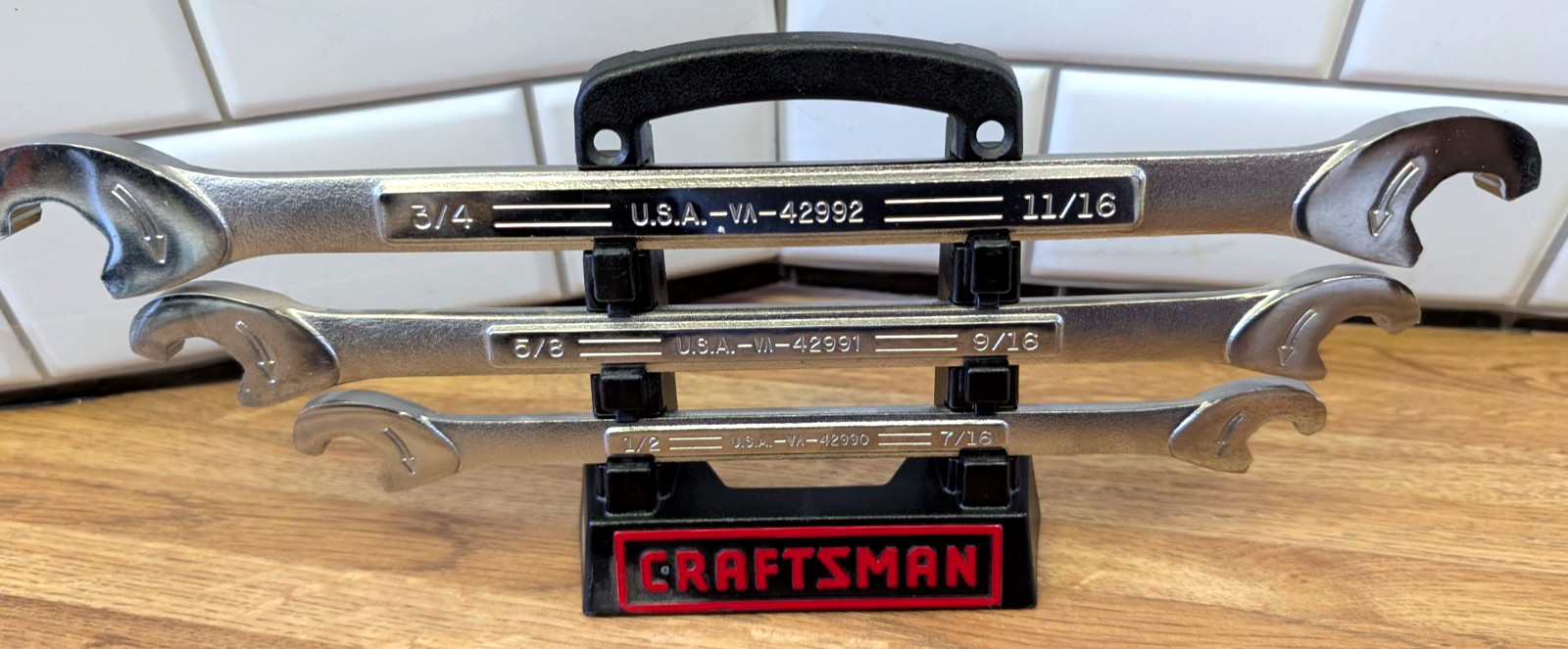 CRAFTSMAN SAE 42512 EXTREME GRIP 3 PC WRENCH SET USA 7/16″-3/4″ Never Used