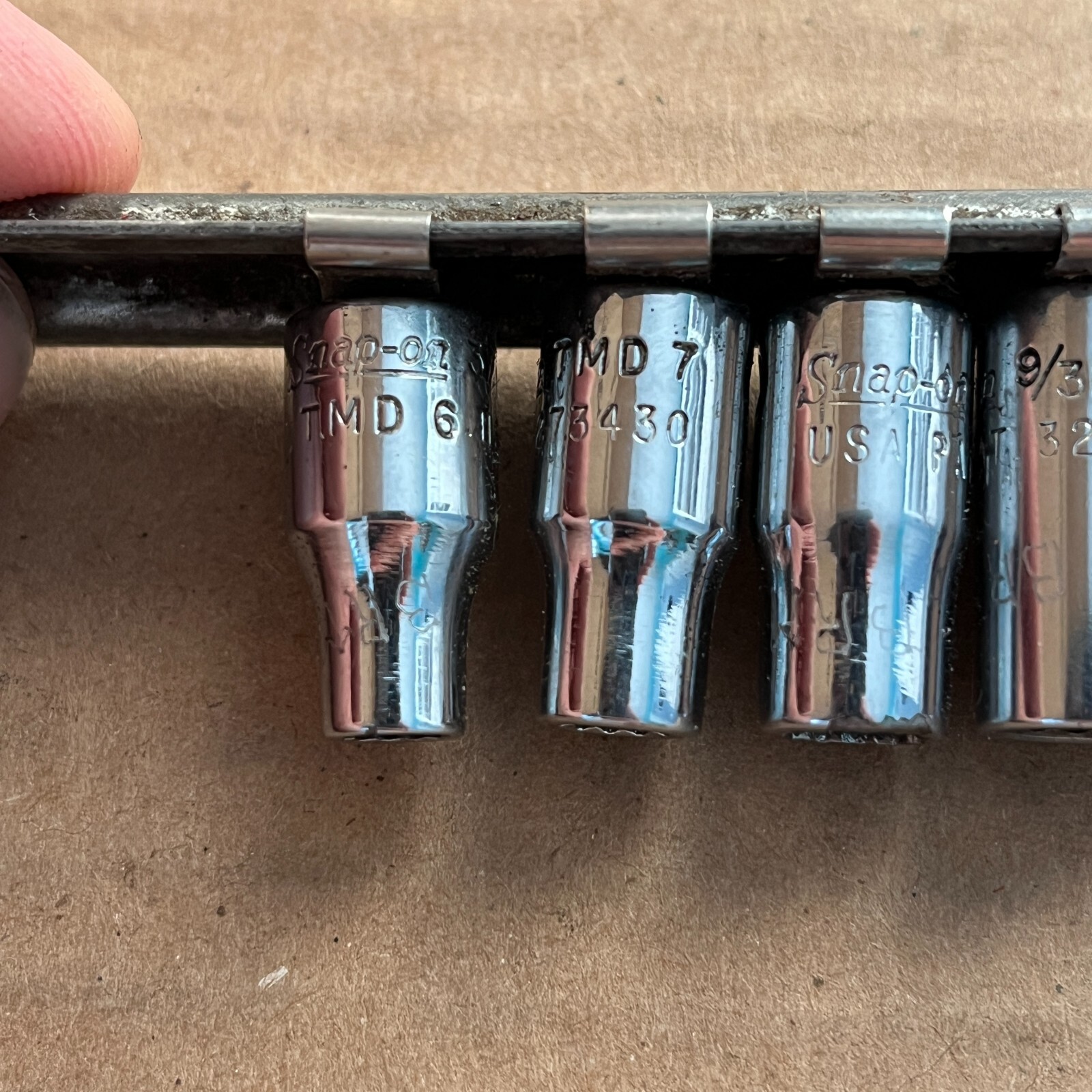 Snap On 1/4″ Drive SAE 6 Pt Socket Set 10 pc TMD6,7,8,9,10,11,12,14,16,18 9/16″