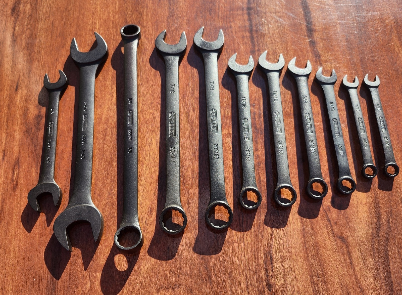 Allen Tools USA 11pc SAE Combination/Open Wrench 7/16 -1-1/8 Industrial Finish