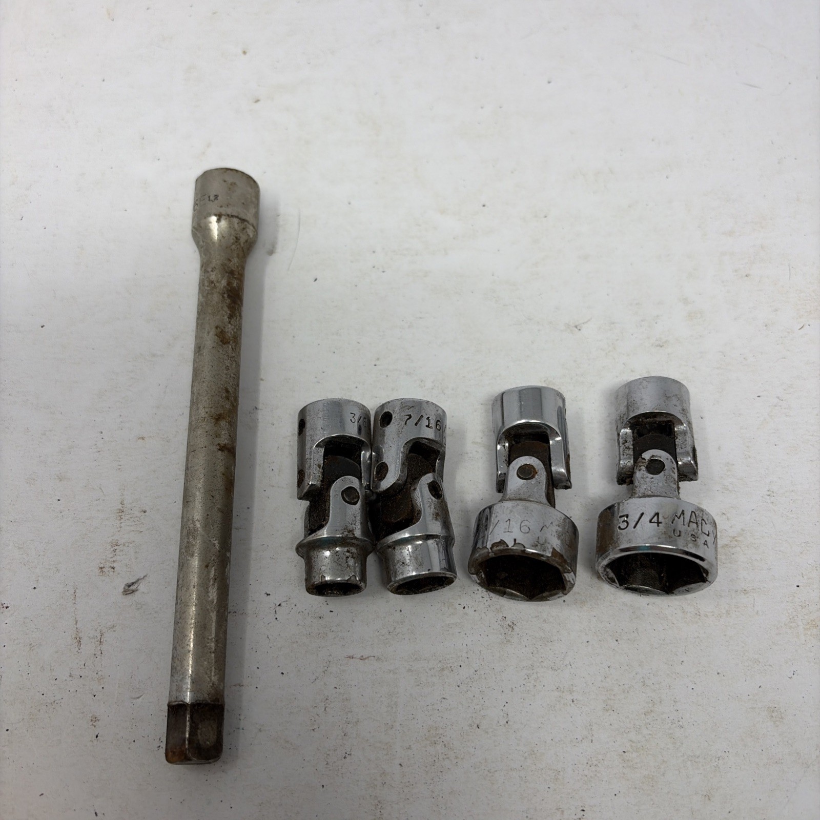 Mac Tools 5pc 3/8″ Drive 6pt Swivel Socket 3/8-7/16-11/16-3/4 – X6E 6” Extension