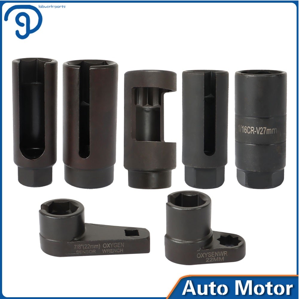 1/2″ 3/8″ 7/8″ Oxygen Sensor Socket Wrench 22mm 27mm 29mm Auto Repair Tool 7/Set