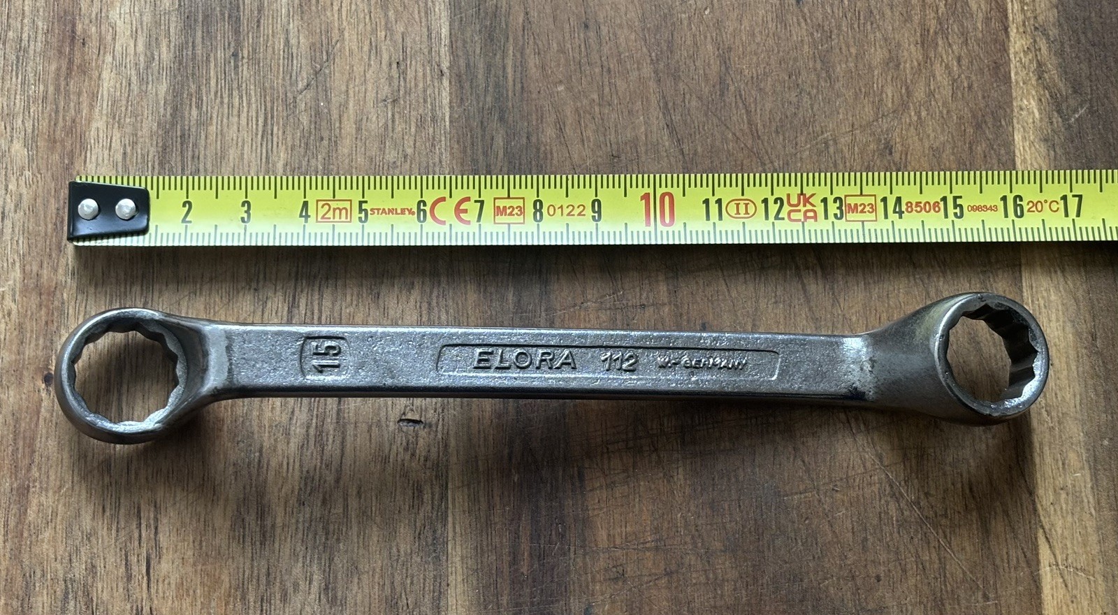 ELORA No112 series- 14mm x 15mm metric size – short reach cranked ring Spanner