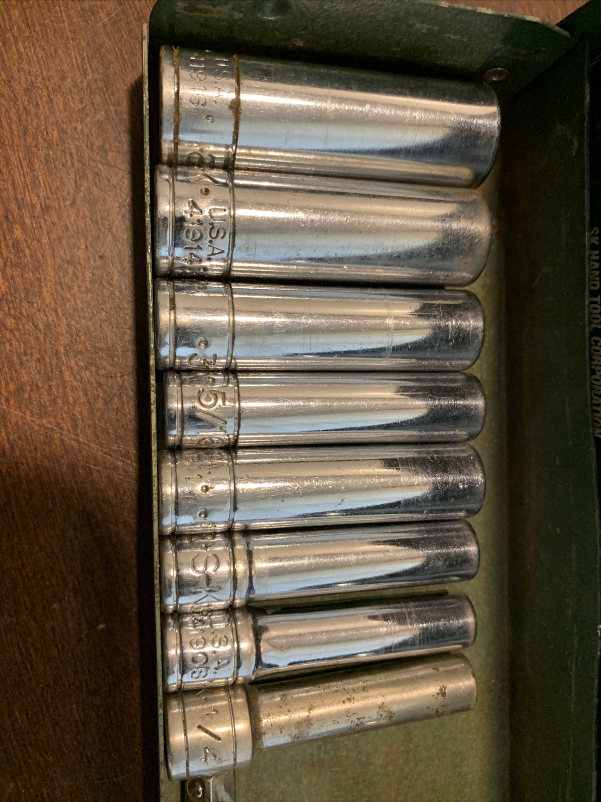 Sk Tools USA Socket Set SAE 1/4 Drive shallow deep ratchet extension service kit