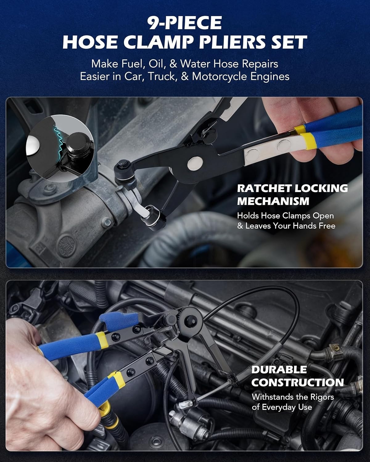 Professional Fuel Line Pliers and Hose Repair Kit for Auto Maintenance Tasks