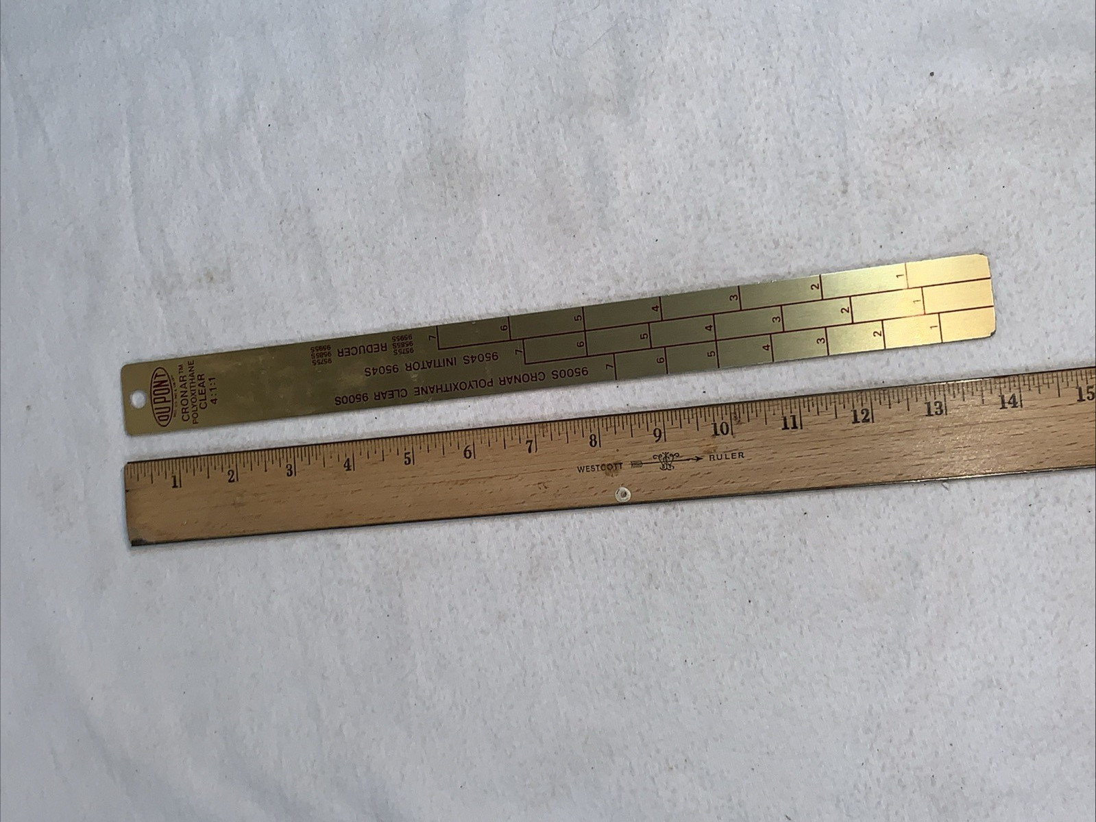 Du Pont Auto Metal Measuring Mixing Stirring Stick Cronar Silver Vtg 9500S 9504S