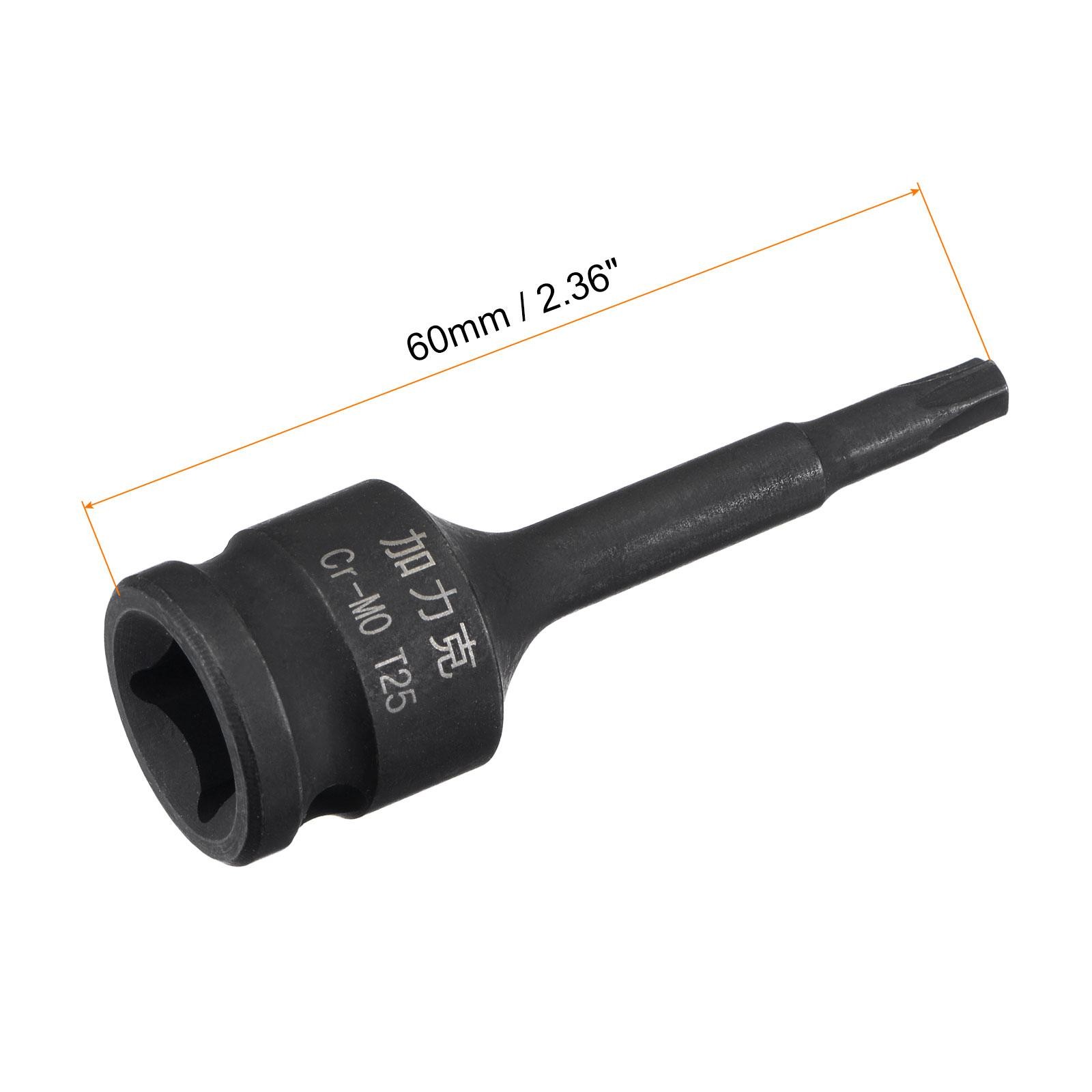 T25 Impact Torx Bit Socket 3/8″ Square Drive 60mm Length CR-MO