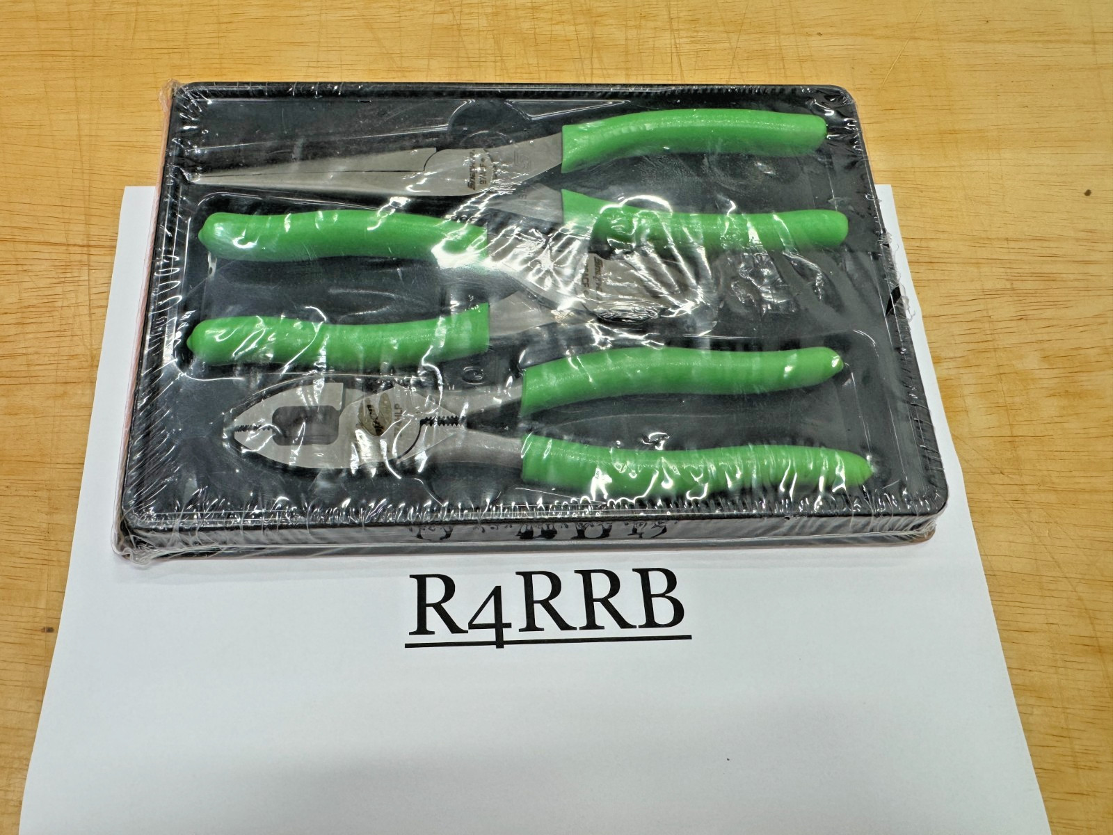 Snap-on Tools USA NEW 3PC GREEN Soft Grip Pliers / Cutter Combo Set PLR300G NOS