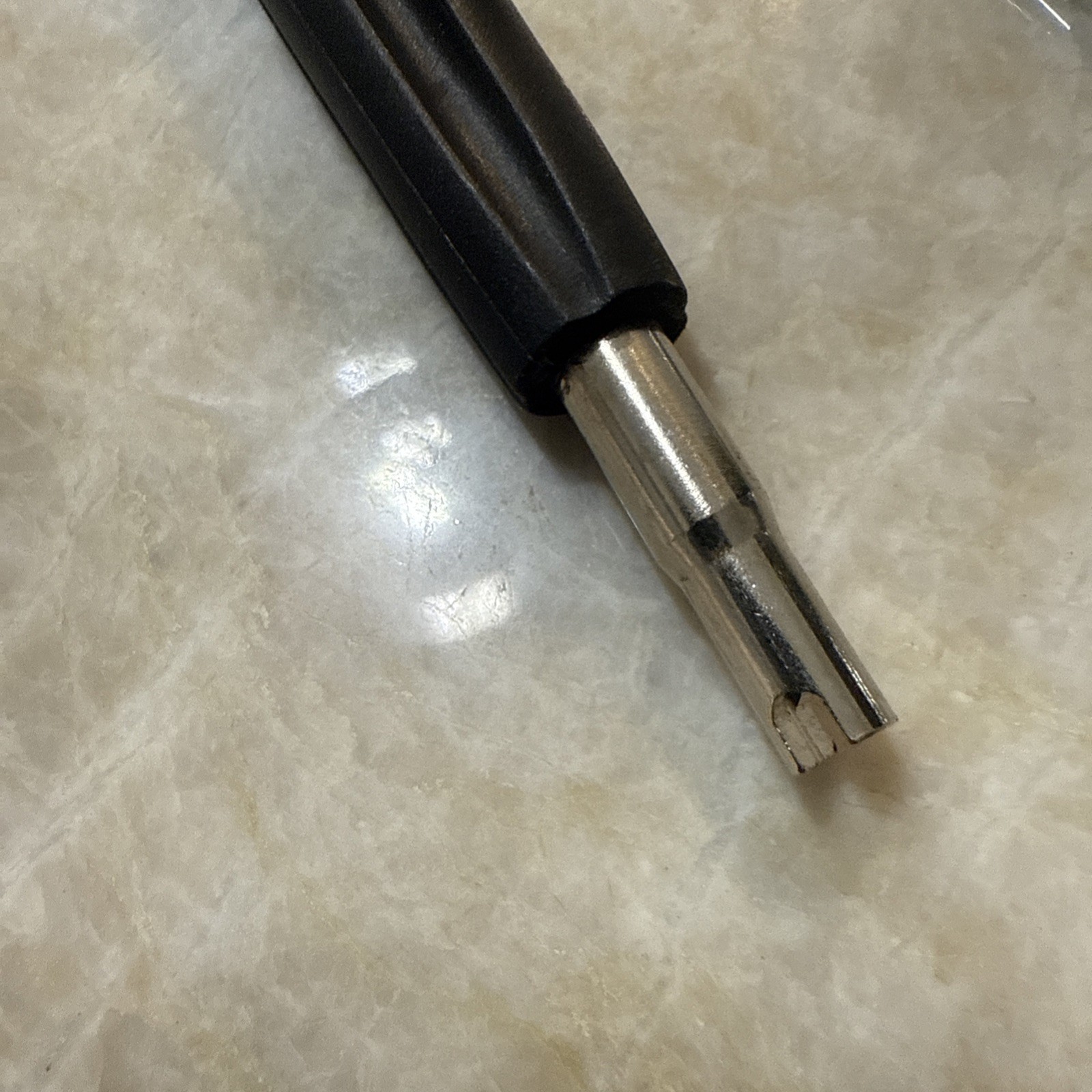 ONE MILTON S-444 VALVE CORE REMOVAL TOOL AND ONE TIRE TREAD DEPTH GAUGE. NEW )