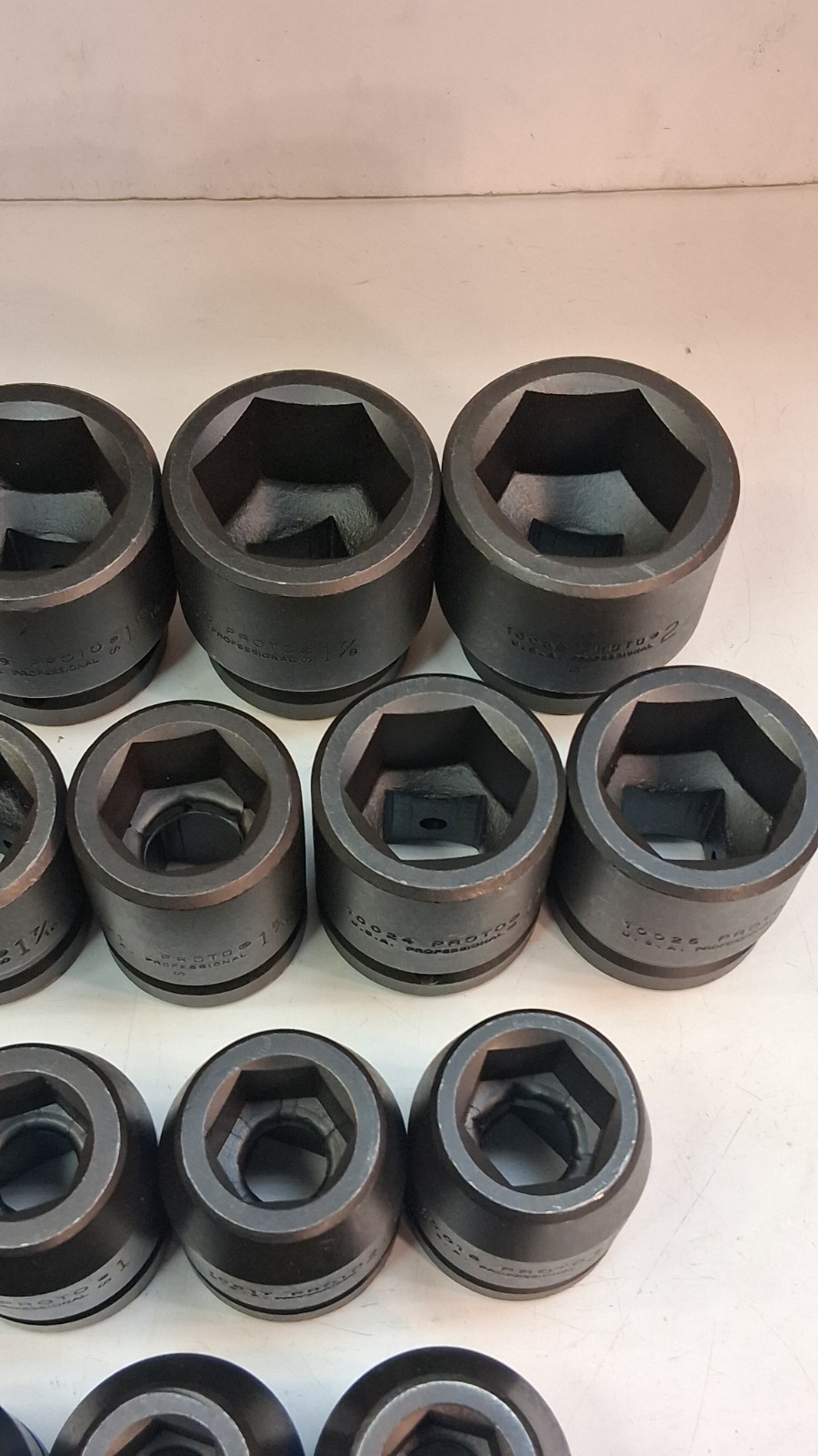 NOS PROTO PROFESSIONAL 18 PIECE 1″ DRIVE 6 POINT IMPACT SOCKET SET & EXTENSIONS