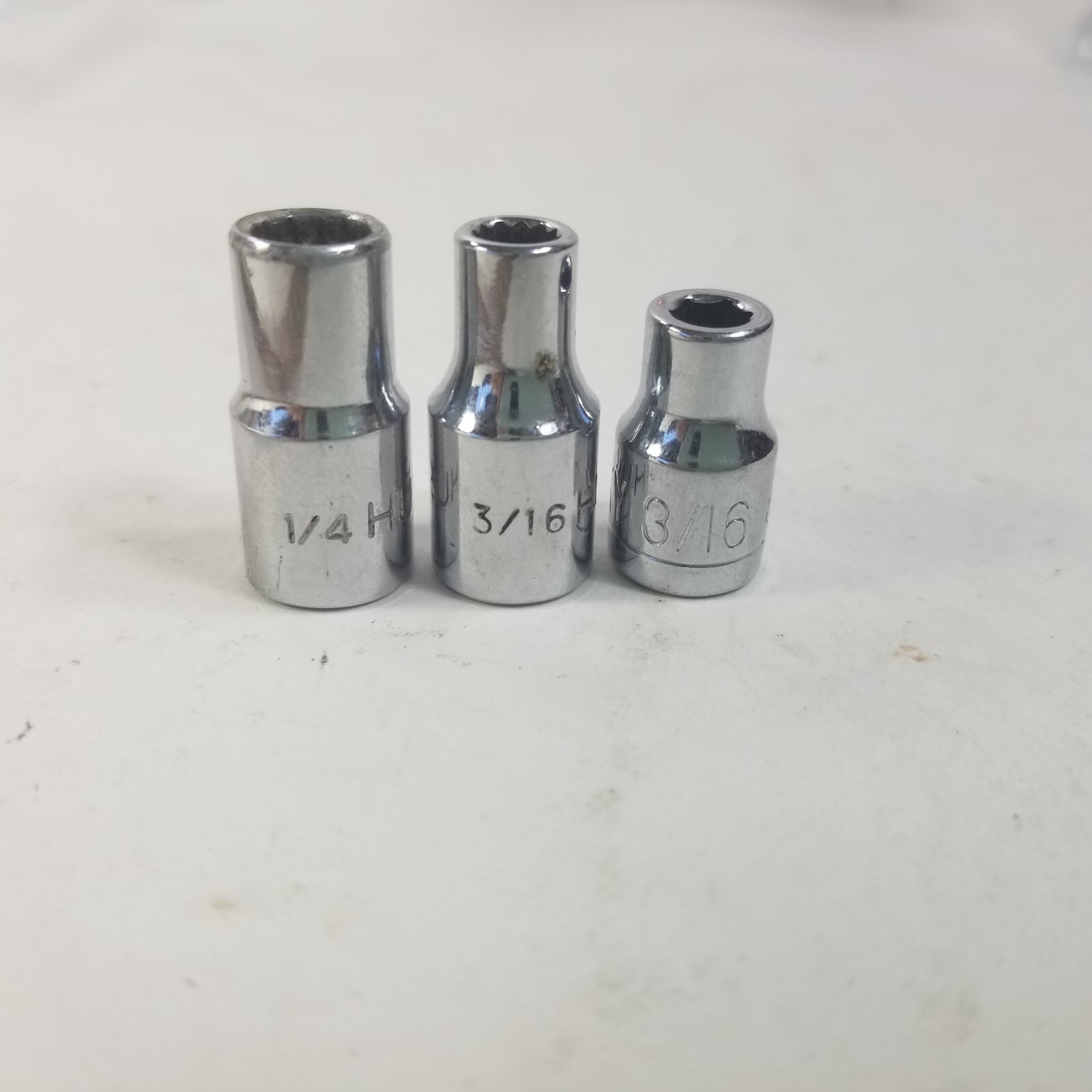 Lot of 3x HUSKY 1/4 3/16 METRIC 6 & 12 POINT 1/4″ DRIVE SOCKETS