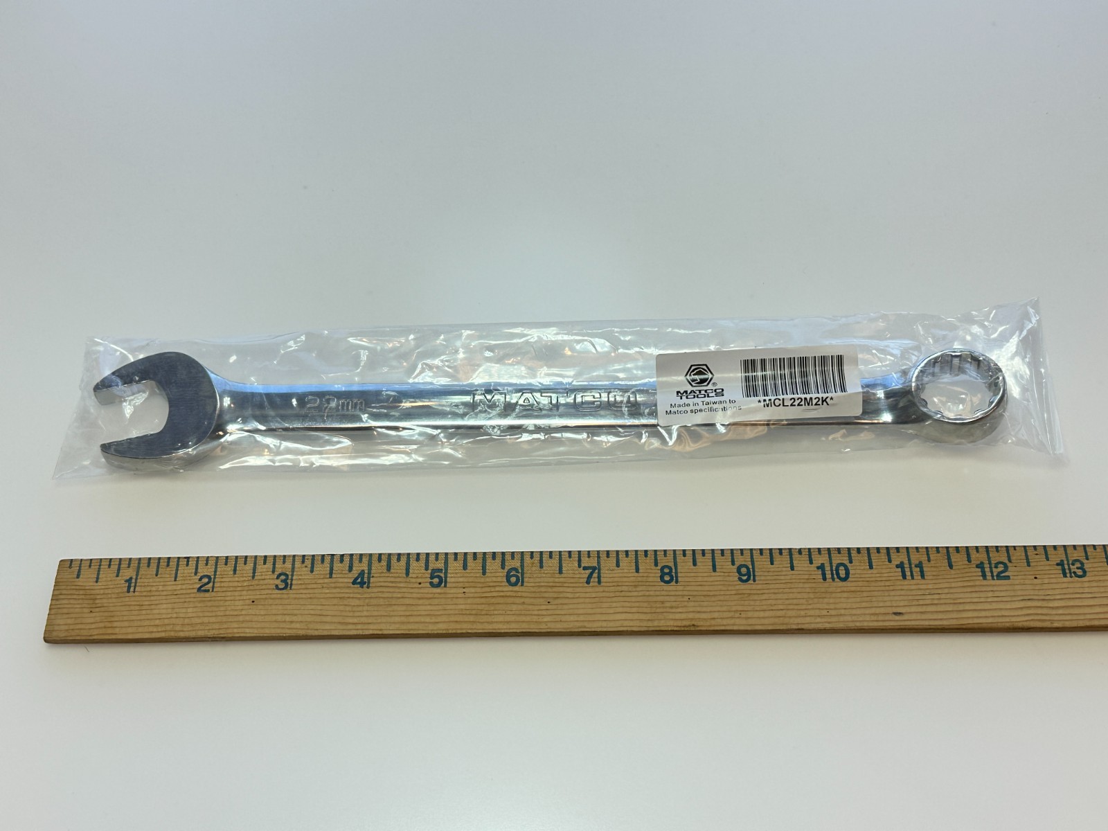 NEW Matco Tools MCL22M2K Metric 22mm LONG Combination Wrench w/ Anvil Spline Box