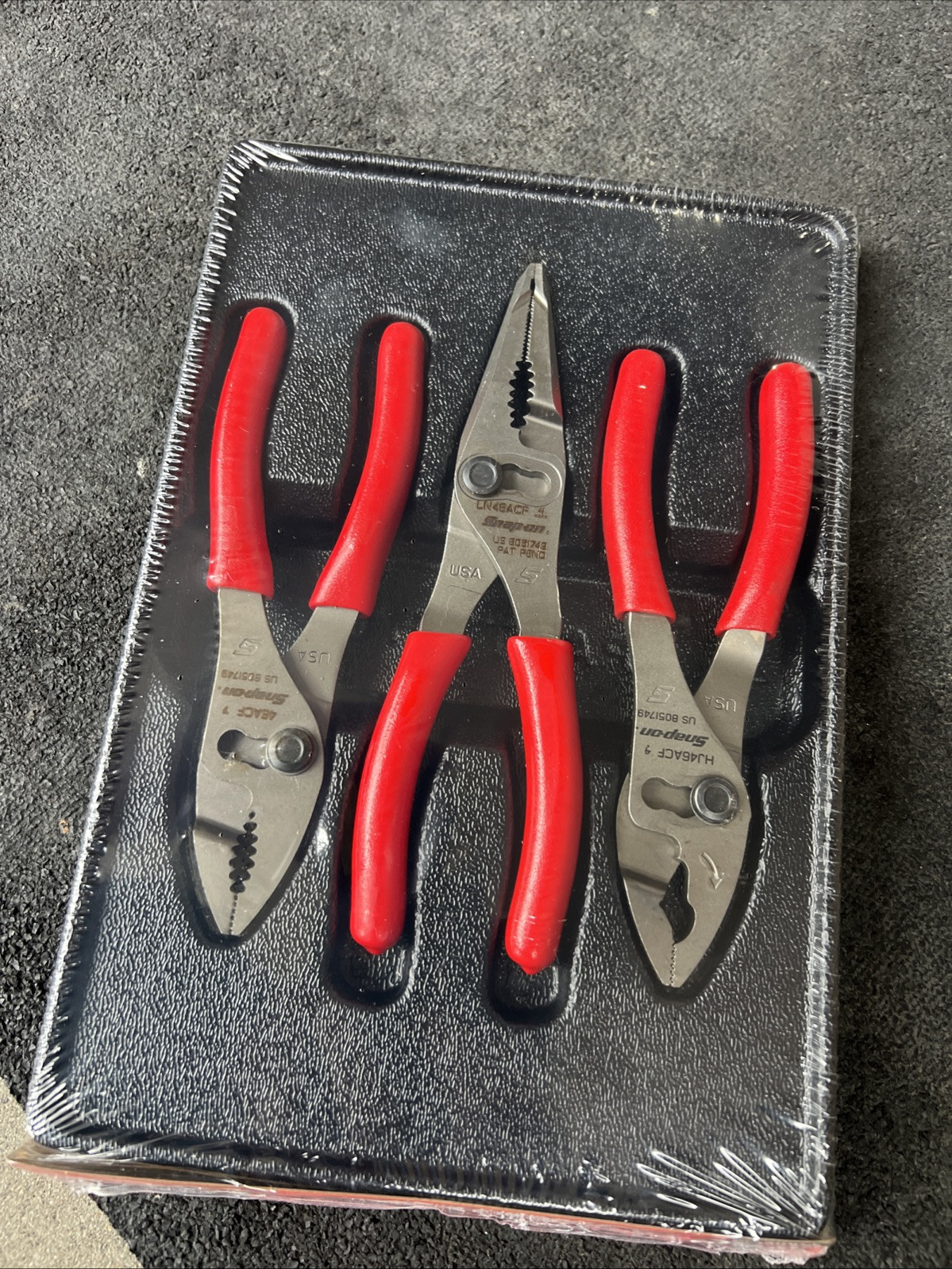 For Snap-on Tools USA NEW RED 3pc Soft Grip Slip Joint Pliers Set PL346ACF