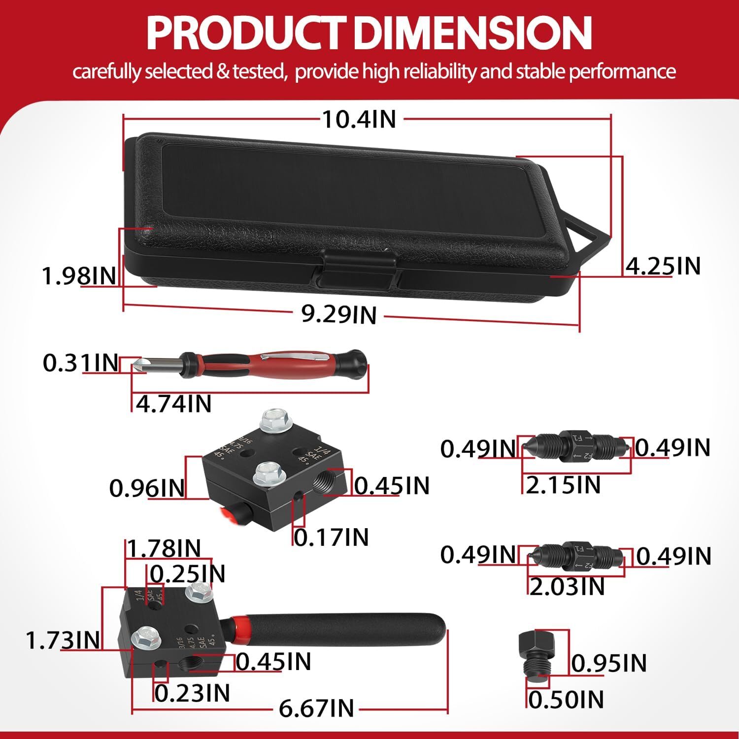 33260 Low Profile Brake Line Single/Double Flaring Tool Kit For 4.75, 3/16, 1/4