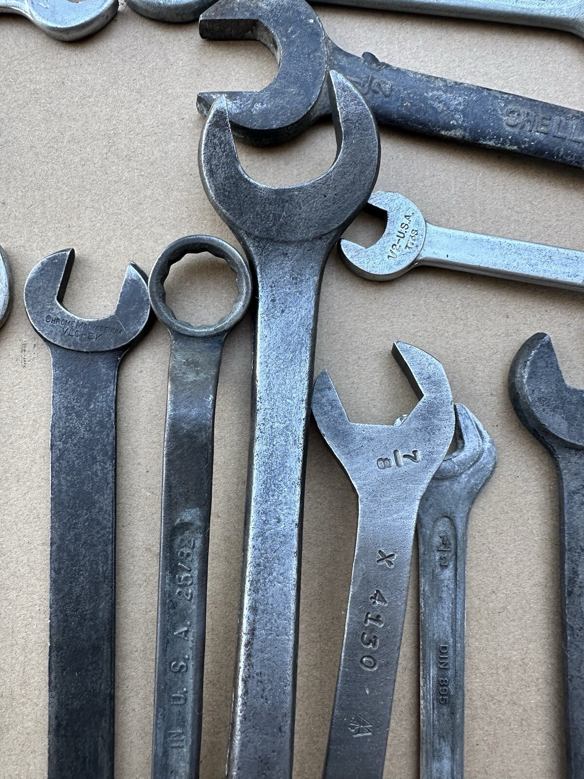 Vtg USA Combo Wrench Mixed Lot SAE Metric 6pt 12pt Deere Shelley Specialty Etc
