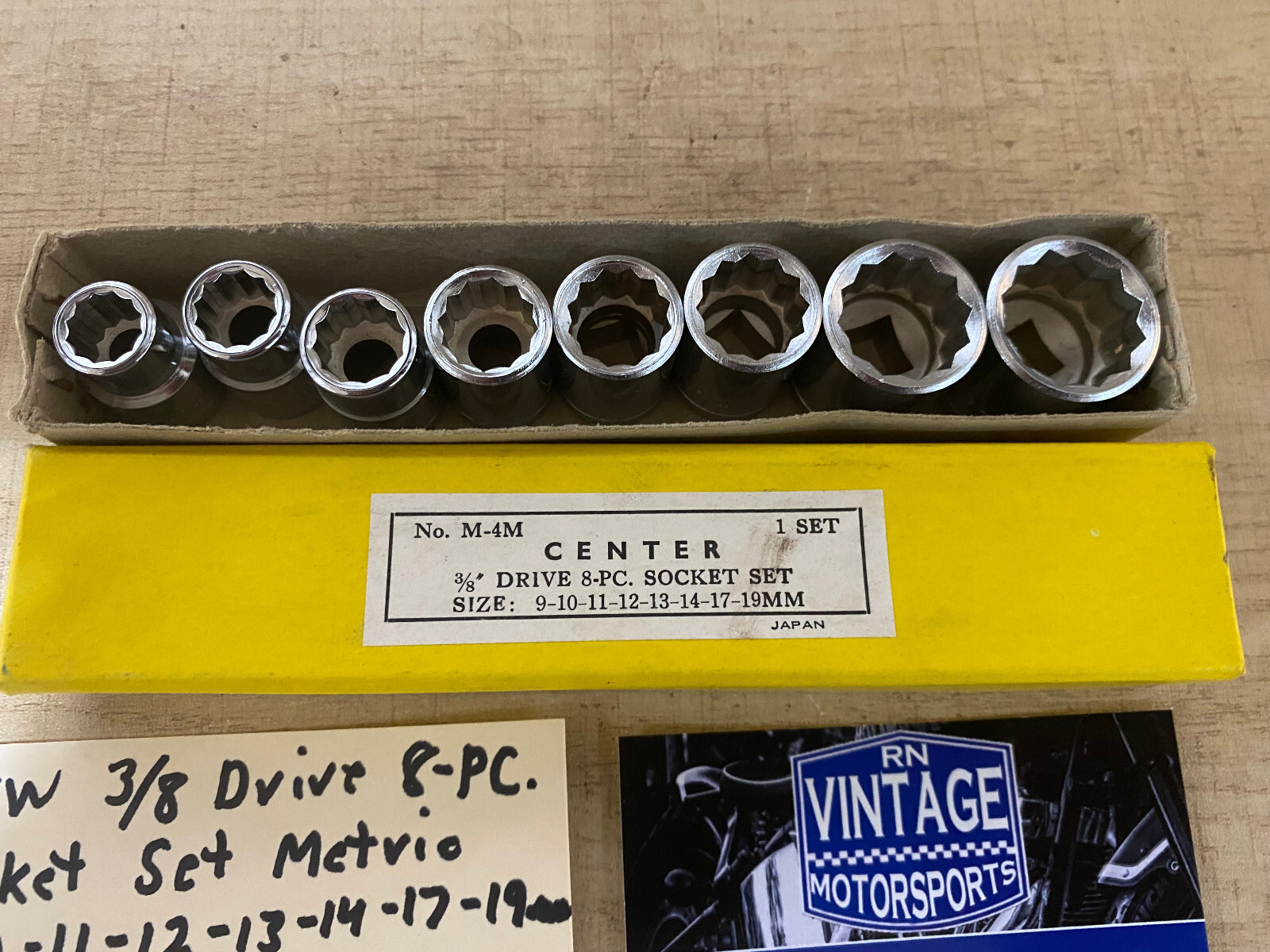 New 3/8 Drive 8-PC. Socket Set Metric 9-10-11-12-13-14-17-19mm Made in Japan