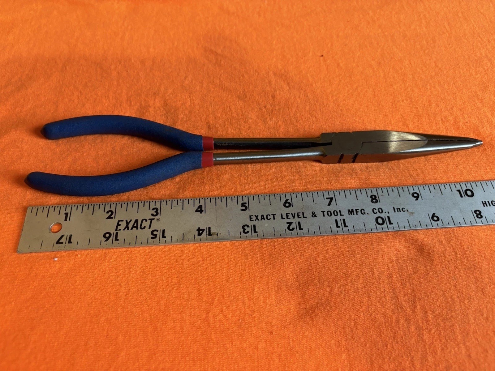 LARGE Westward 1UKK6 Long 11″ Reach Nose Needle Pliers Hand Blue Handle Mechanic