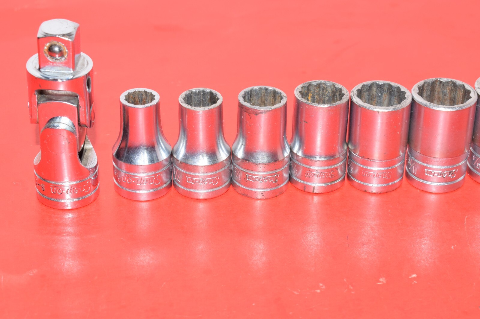 Snap-On 1/2” Drive 18pc SAE Shallow General Service Ratchet Socket Universal Set
