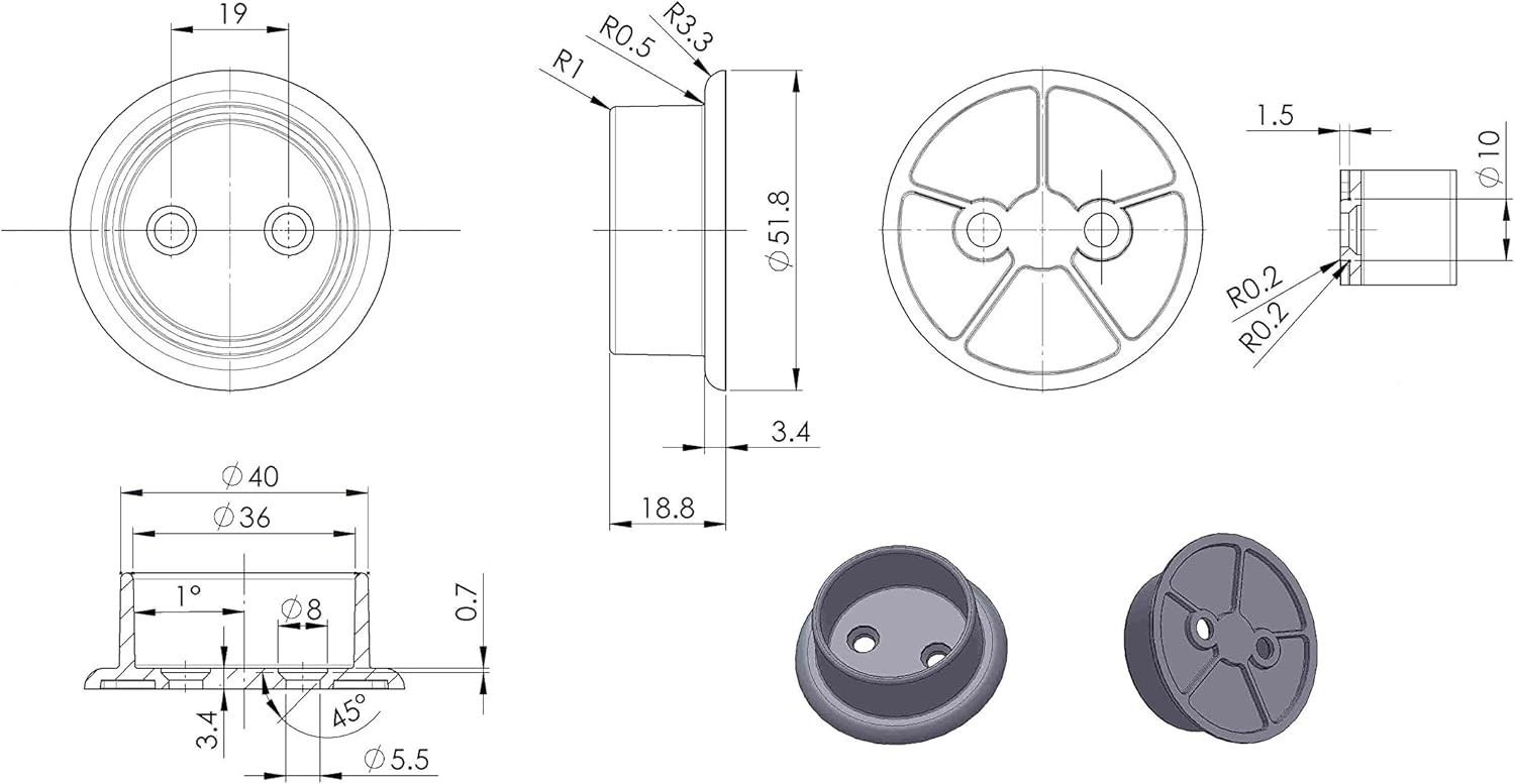 1 Pair Matte White Heavy Duty Metal Rod Socket Set – Ideal for Closets, 1-3/8»