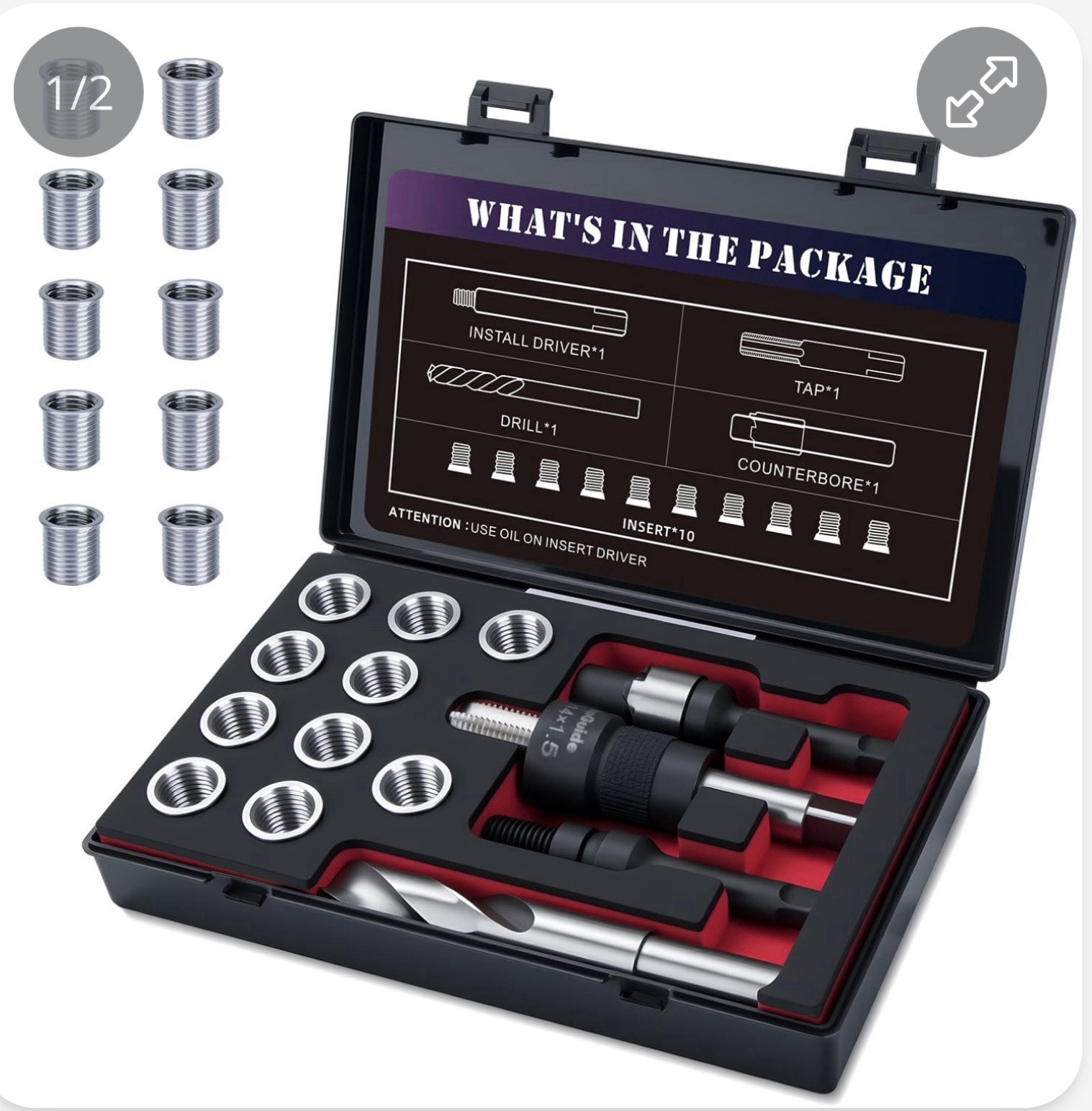 SENNMONN M14X1.5 Thread Repair Kit with Insert HSS Drill, Tap, Counterbore, I…