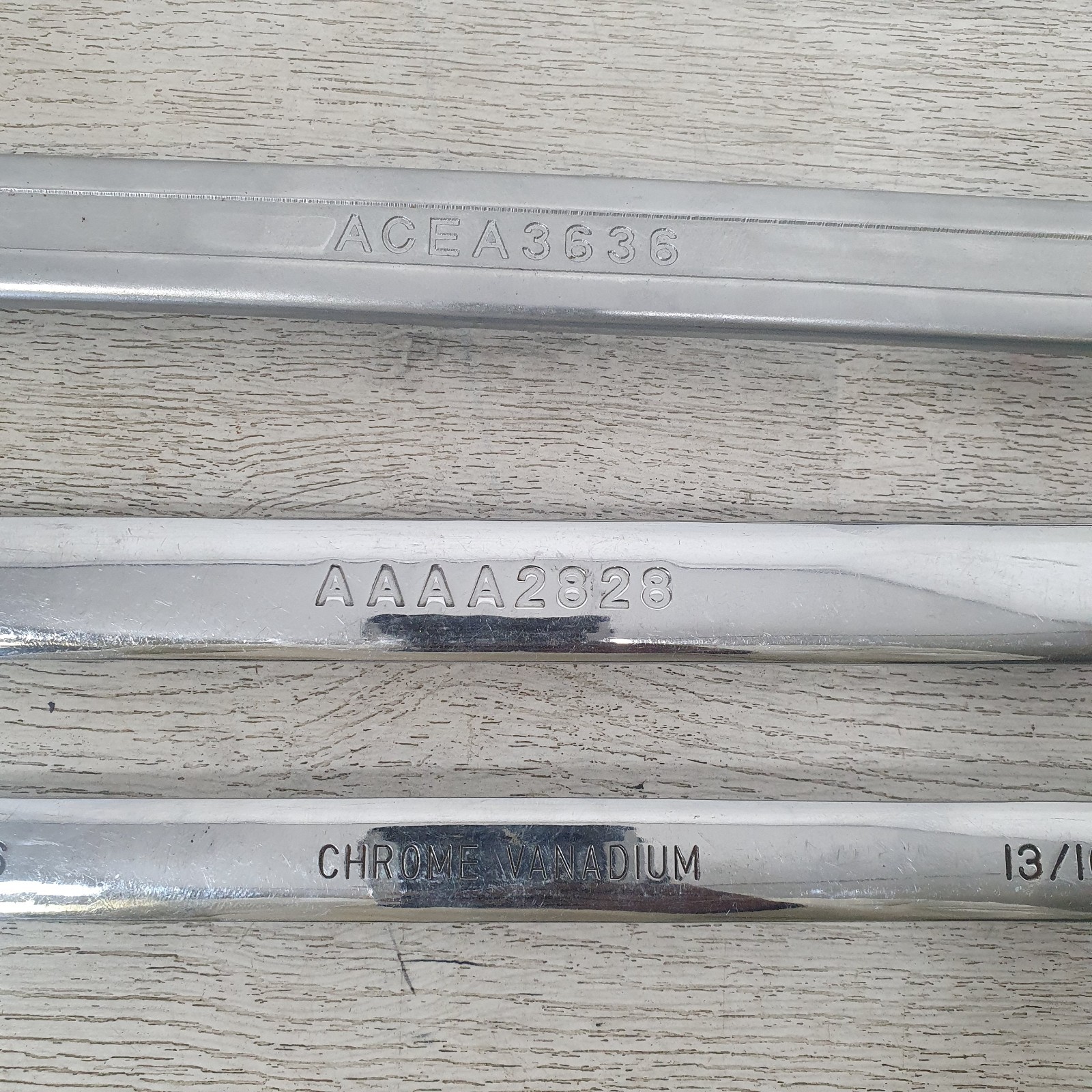 3 x Toptul Combination Spanners Metric and Imperial Mixed Bundle – B7