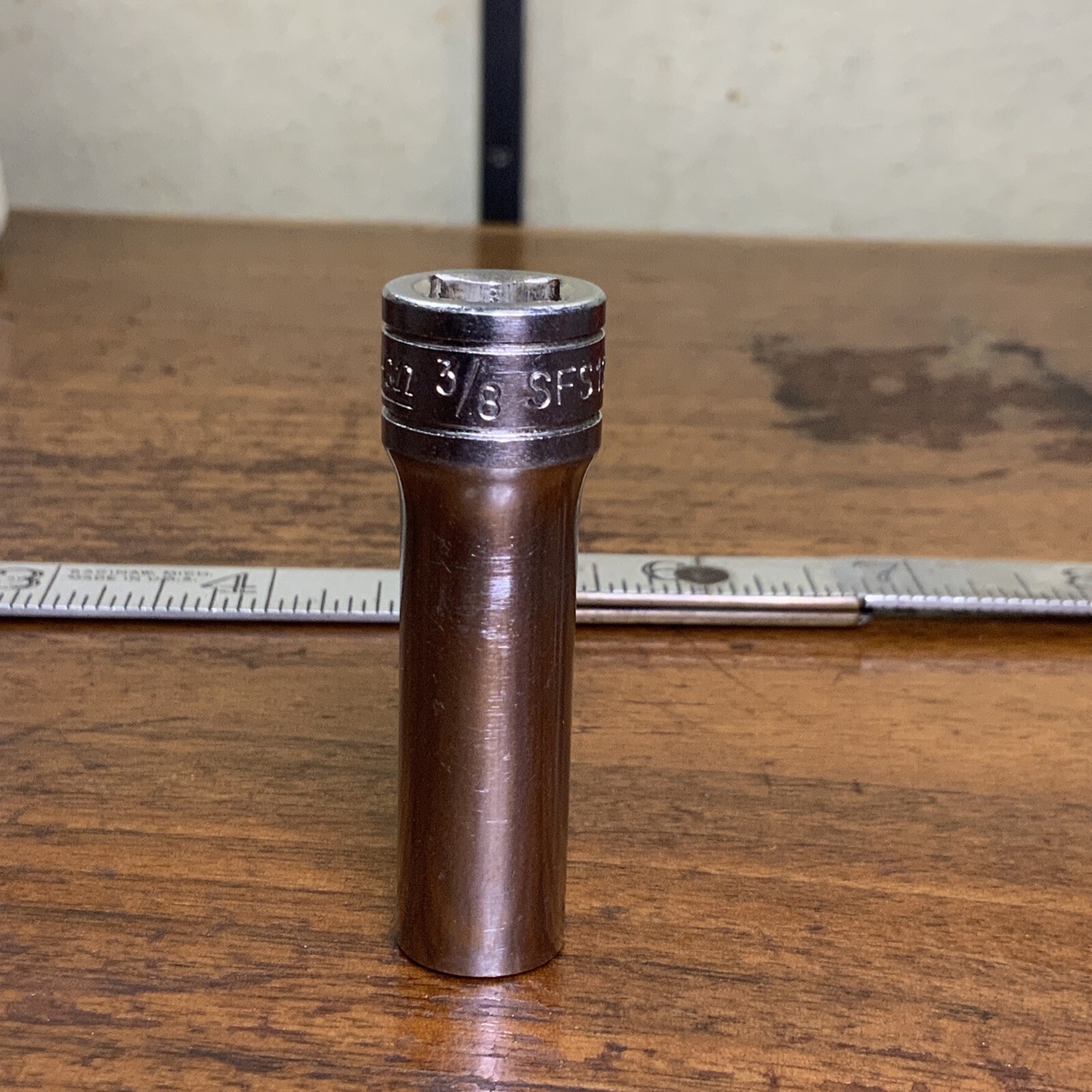 Vintage (1964?) Snap-on Tools USA SFS121 3/8″ Drive 3/8″ SAE Deep 6 Point Socket