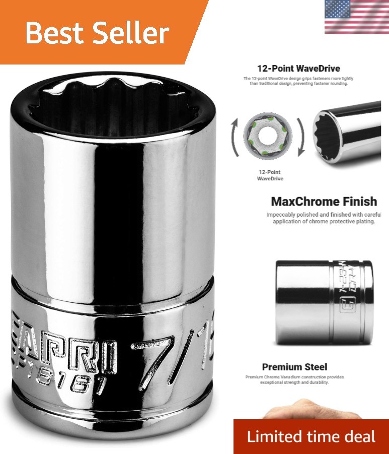 7/16-Inch 12-Point Socket – Chrome Vanadium Steel with MaxChrome Finish