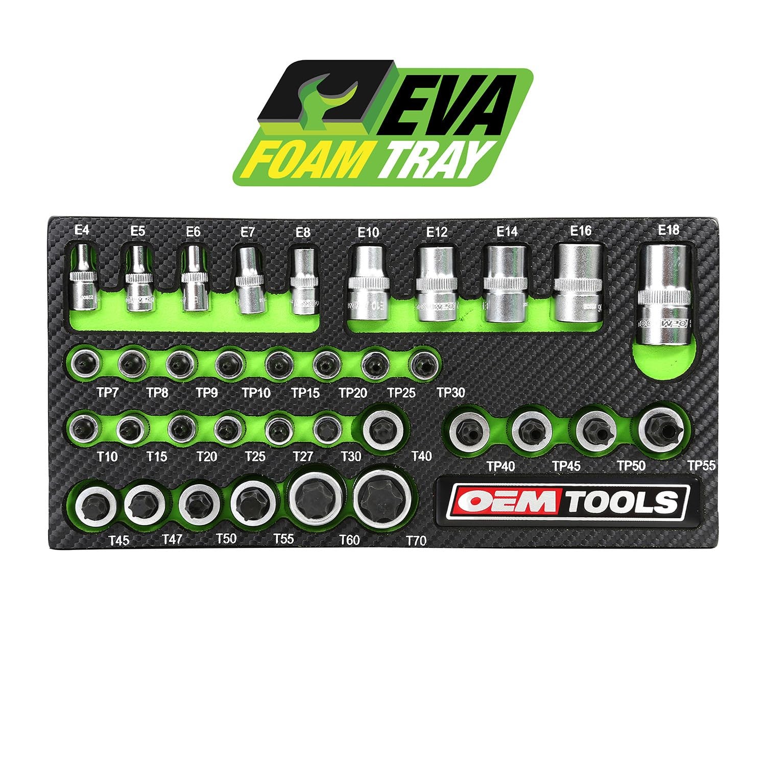 OEMTOOLS 23991 35 Piece Multi-Drive Star Socket Set, Torx 35 Piece, Multi
