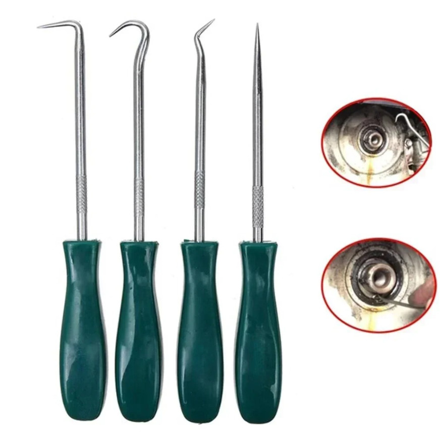 4pcs Oil Seal Screwdriver&Hook Pick Set–Alloy Automotive Tool Kit for Mechanics