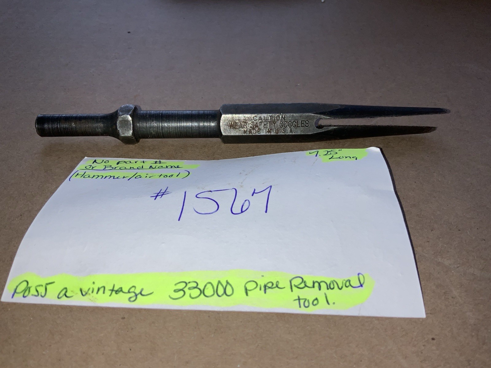 Vintage Tail Pipe Exhaust Removal Pry Bar Tool 7.25” Poss. 33000 Pipe Remover