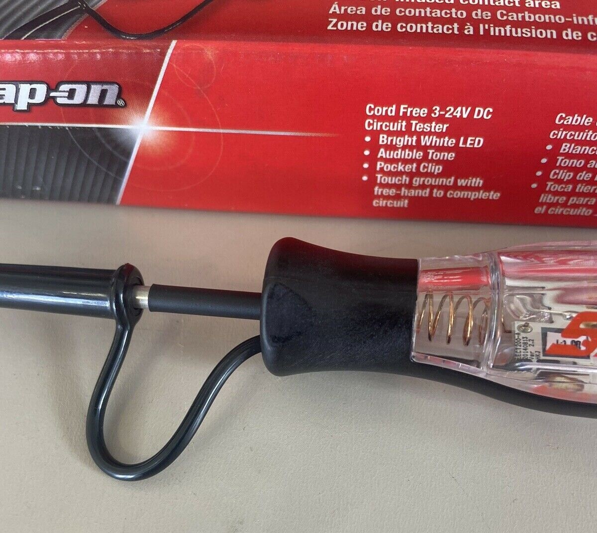 *NEW* SNAP-ON EECT200 CORDLESS Circuit Tester 3-24V DC CLEAR HANDLE NEW IN BOX!