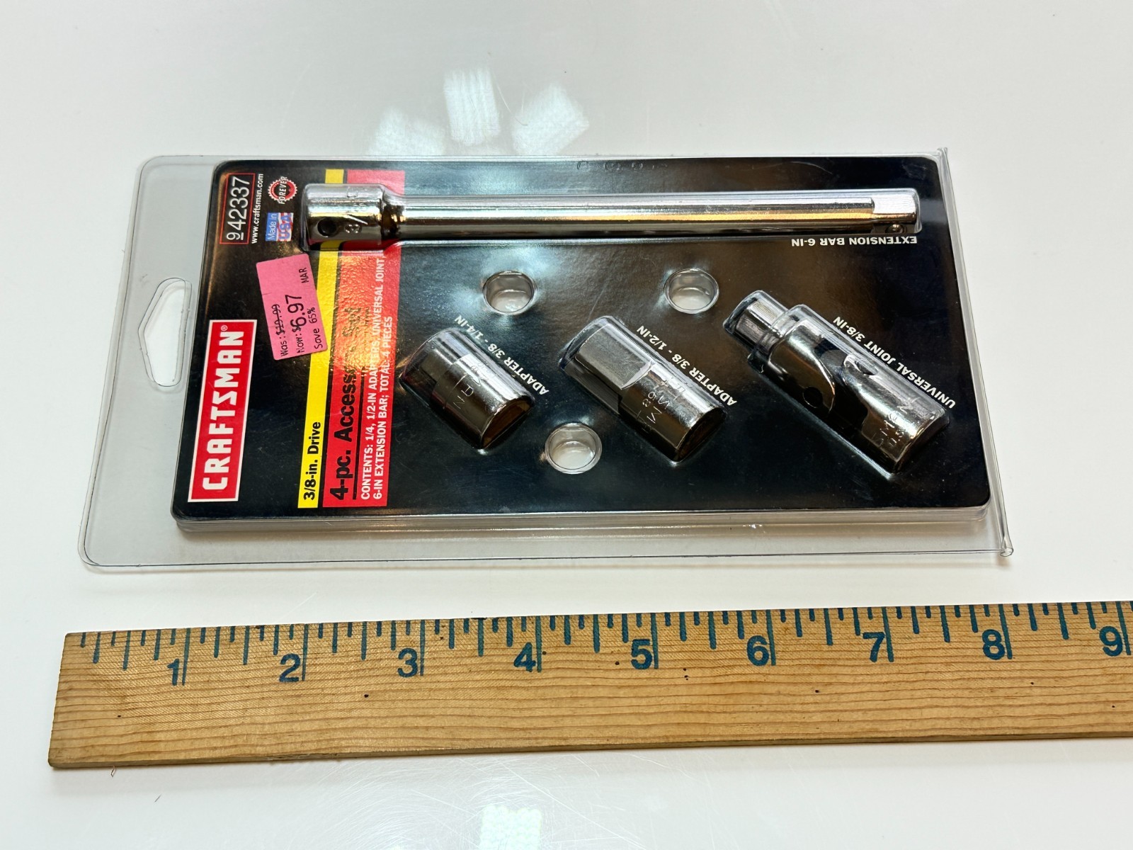 NEW Craftsman USA 42337 4pc 3/8” Drive Extension Adapter Set w/ Swivel Joint NOS