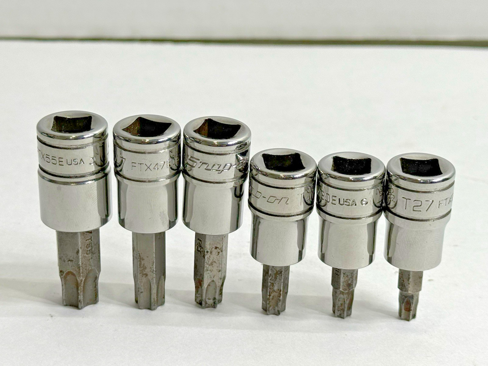 Snap On Torx Bit Socket 3/8″ Drive Set of 6: T55 T47 T45 T40 T30 T27