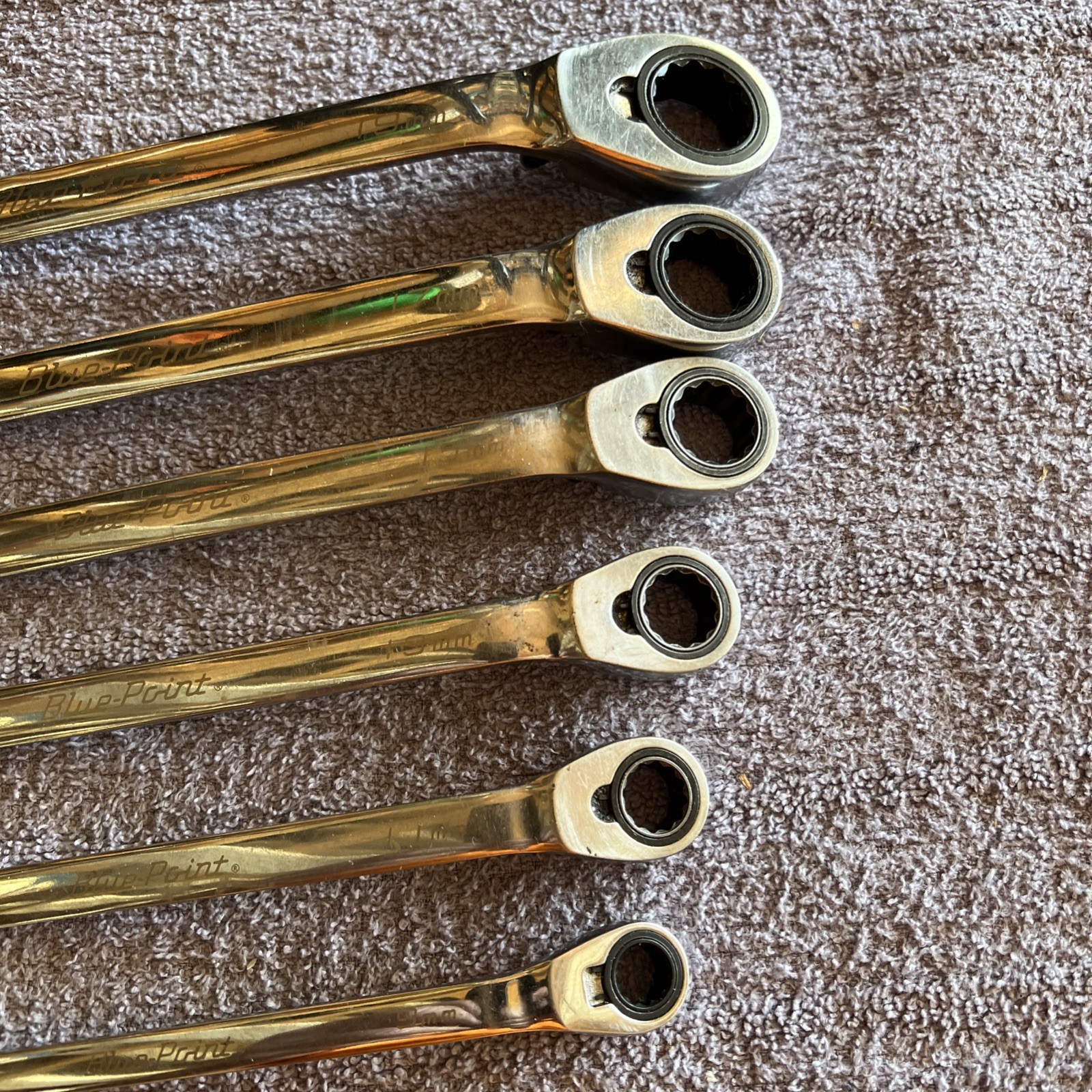 Blue Point 6pc 12-Point Metric High-Performance Ratcheting Box Wrench Set 8-19mm