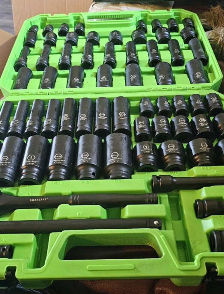 56-Piece 1/4″ Drive Master Impact Socket Set Standard SAE and Metric Sockets NEW